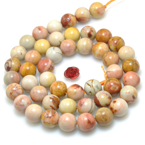 Natural Stone Rainbow Jasper smooth round beads wholesale gemstone for jewelry making diy bracelet