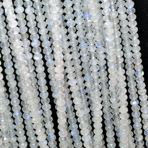 Natural Rainbow Moonstone AA Grade faceted rondelle beads wholesale gemstone for jewelry making diy bracelet