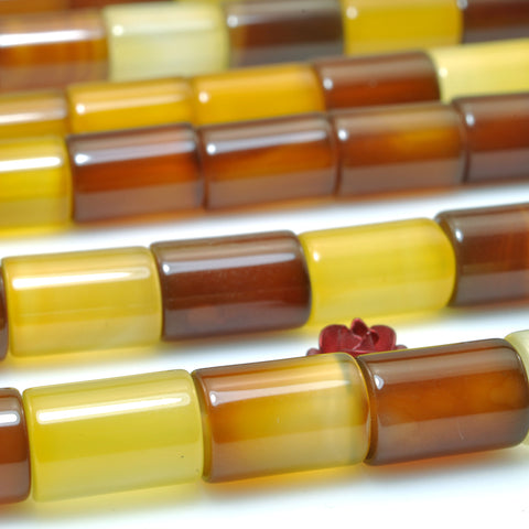 Natural Brown Agate smooth tube beads wholesale loose gemstone for jewelry making diy bracelet