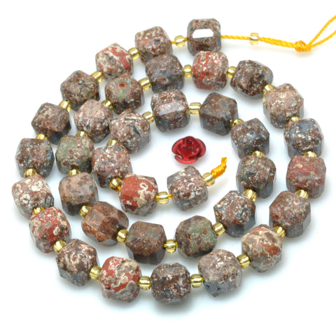 Natural Brown Mushroom Japser stone faceted cube loose beads wholesale gemstone for jewelry making bracelets necklace DIY