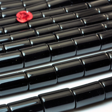 Black onyx Smooth Tube beads wholesale loose gemstone for jewelry making bracelet necklace diy stuff