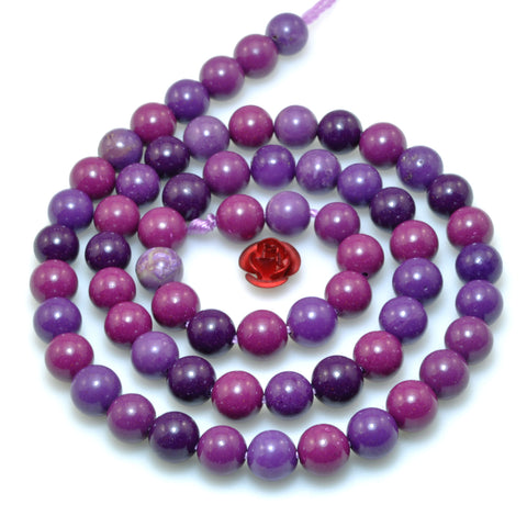 Purple Lepidolite stone smooth round beads loose gemstone wholesale for jewelry making diy bracelet necklace