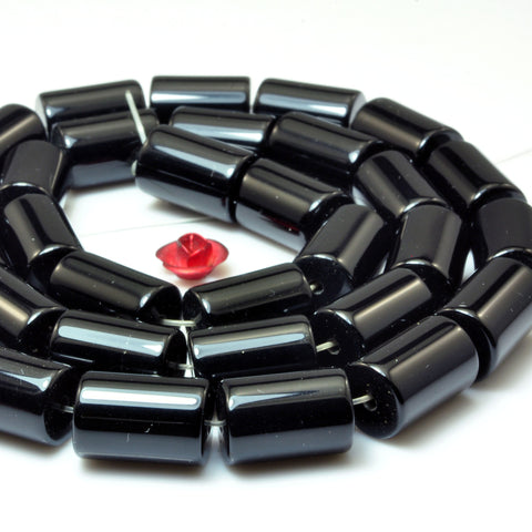 Black onyx Smooth Tube beads wholesale loose gemstone for jewelry making bracelet necklace diy stuff