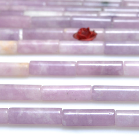 Natural Lilac Quartz stone smooth tube beads loose gemstones wholesale for jewelry making diy bracelet necklace