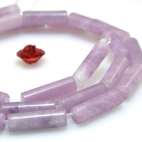 Natural Lilac Quartz stone smooth tube beads loose gemstones wholesale for jewelry making diy bracelet necklace