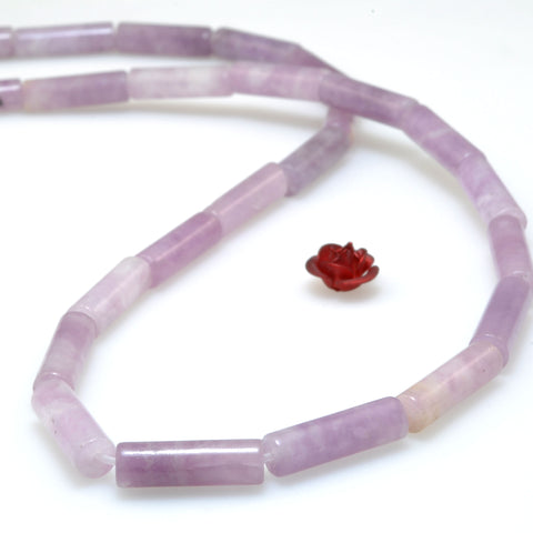 Natural Lilac Quartz stone smooth tube beads loose gemstones wholesale for jewelry making diy bracelet necklace