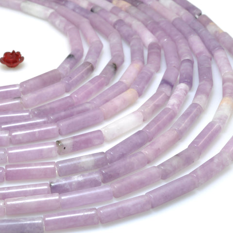 Natural Lilac Quartz stone smooth tube beads loose gemstones wholesale for jewelry making diy bracelet necklace