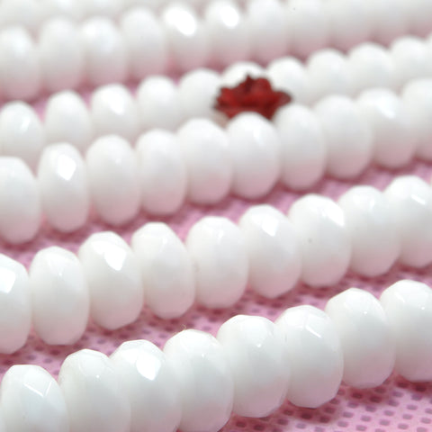 74 pcs of Ceramic faceted rondelle beads in 5x8mm