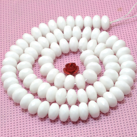 74 pcs of Ceramic faceted rondelle beads in 5x8mm