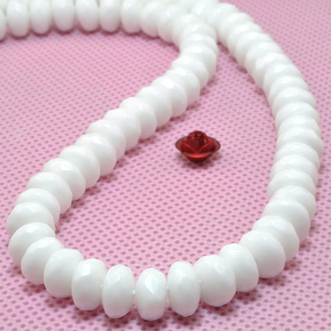 74 pcs of Ceramic faceted rondelle beads in 5x8mm