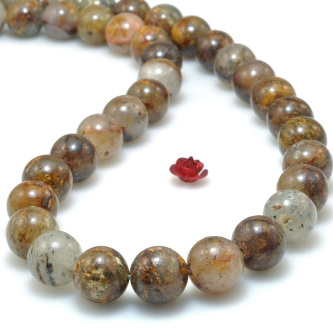 Natural Bronzite Quartz Stone smooth round beads wholesale jewelry making diy bracelet necklace 10mm