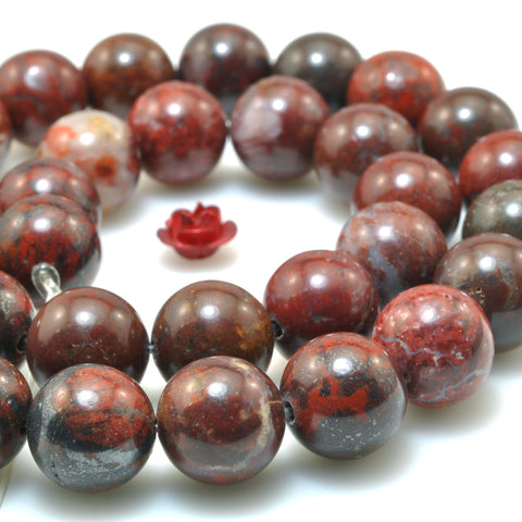 Natural Red Brecciated Jasper smooth round beads wholesale loose gemstones for jewelry making diy bracelet necklace