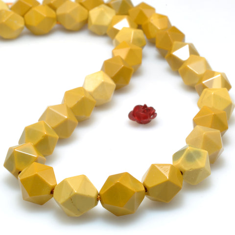 Natural Yellow Mookaite Stone faceted star cut nugget beads wholesale gemstone for jewelry making diy Bracelet