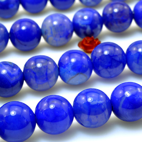 Blue Fire Agate smooth round loose beads wholesale gemstone jewelry making diy bracelet necklace