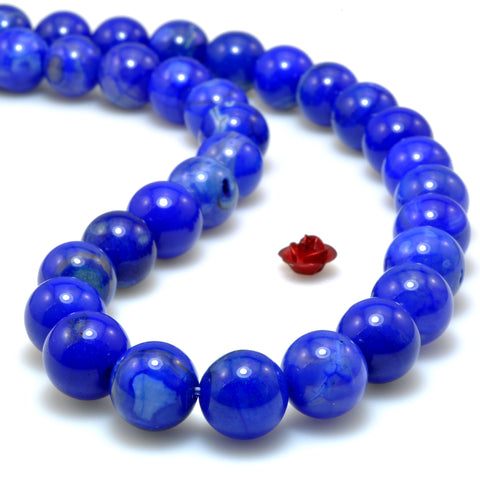 Blue Fire Agate smooth round loose beads wholesale gemstone jewelry making diy bracelet necklace