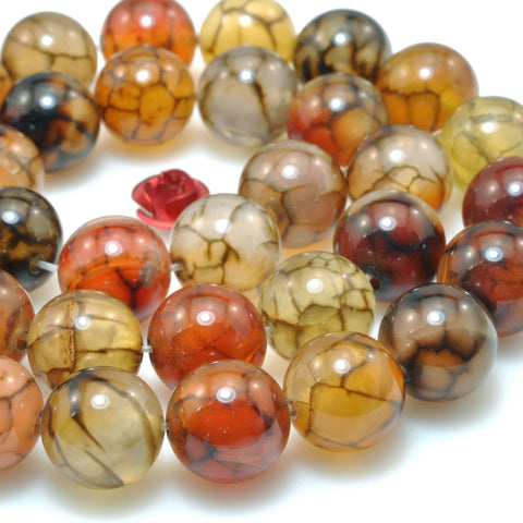 Rainbow Dragon Vein Agate Fire Agate smooth round loose beads wholesale gemstone jewelry making