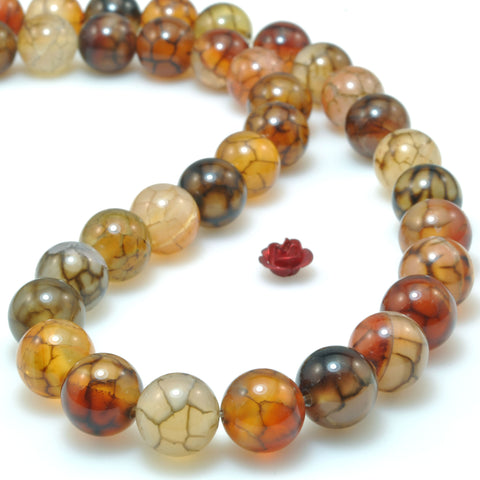 Rainbow Dragon Vein Agate Fire Agate smooth round loose beads wholesale gemstone jewelry making