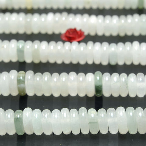 Natural Tianshan Emerald Jade smooth rondelle spacer beads loose gemstones for jewelry making DIY bracelet necklace