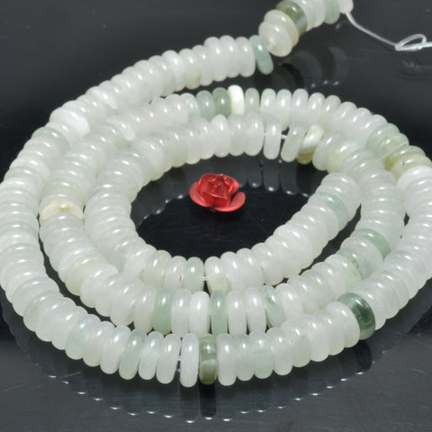 Natural Tianshan Emerald Jade smooth rondelle spacer beads loose gemstones for jewelry making DIY bracelet necklace