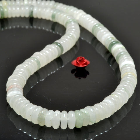 Natural Tianshan Emerald Jade smooth rondelle spacer beads loose gemstones for jewelry making DIY bracelet necklace