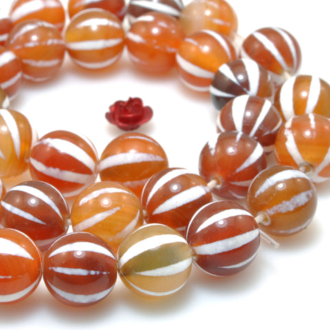 Rainbow Agate watermelon smooth round beads loose gemstones orange agate stone wholesale for jewelry making bracelet diy