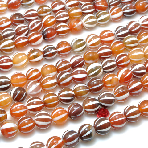 Rainbow Agate watermelon smooth round beads loose gemstones orange agate stone wholesale for jewelry making bracelet diy