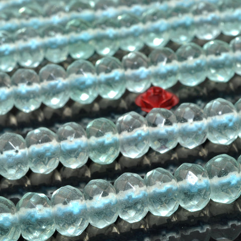 Aqua crystal glass faceted rondelle beads for jewelry making diy bracelet necklace design