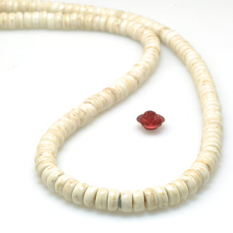 White Turquoise smooth wheel Heishi Synthetic beads wholesale gemstone for jewelry making diy bracelet