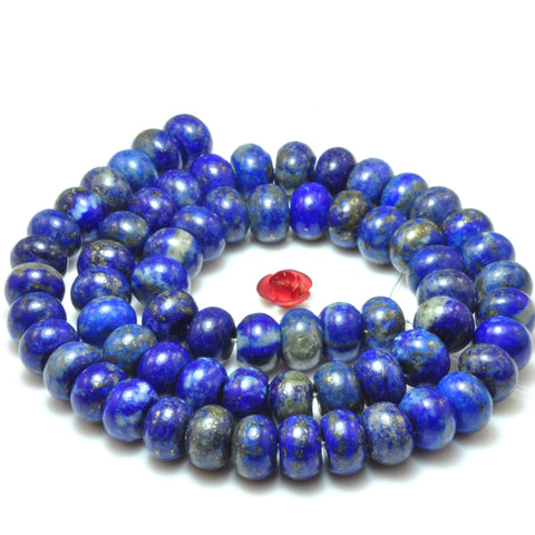 Natural Lapis Lazuli smooth rondelle beads loose gemstone wholesale jewelry making bracelet diy stuff