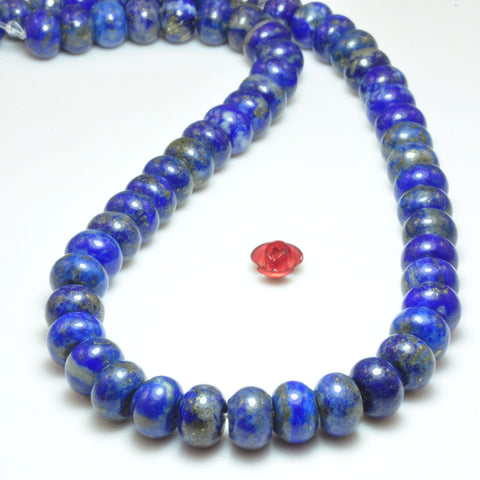 Natural Lapis Lazuli smooth rondelle beads loose gemstone wholesale jewelry making bracelet diy stuff