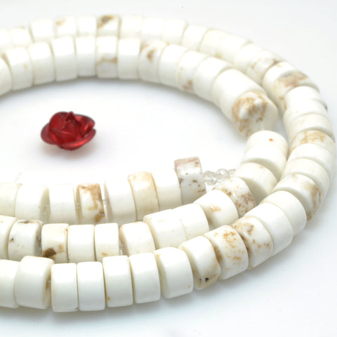 Natural White Turquoise Smooth Wheel Heishi Beads loose gemstones for jewelry making diy bracelet necklace