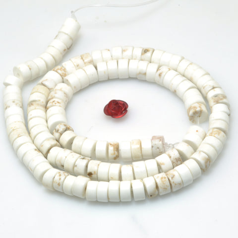 Natural White Turquoise Smooth Wheel Heishi Beads loose gemstones for jewelry making diy bracelet necklace