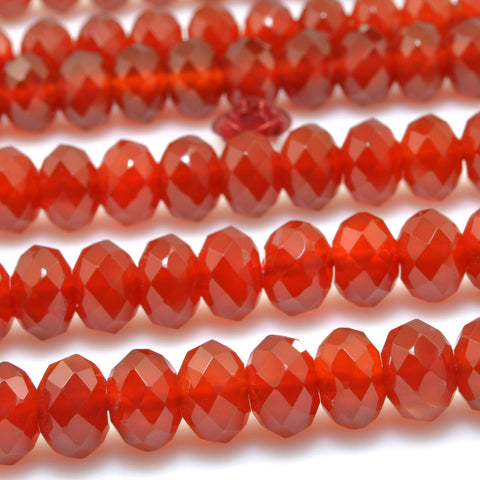 Natural Carnelian faceted rondelle beads wholesale gemstone loose stone jewelry making bracelet diy