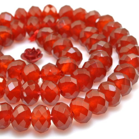 Natural Carnelian faceted rondelle beads wholesale gemstone loose stone jewelry making bracelet diy