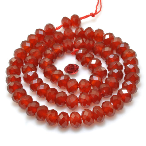 Natural Carnelian faceted rondelle beads wholesale gemstone loose stone jewelry making bracelet diy