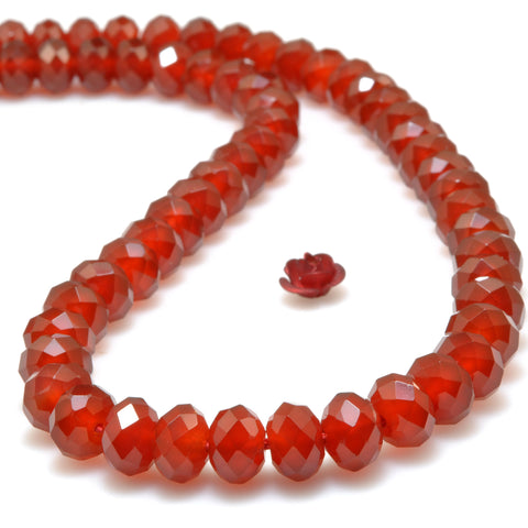 Natural Carnelian faceted rondelle beads wholesale gemstone loose stone jewelry making bracelet diy