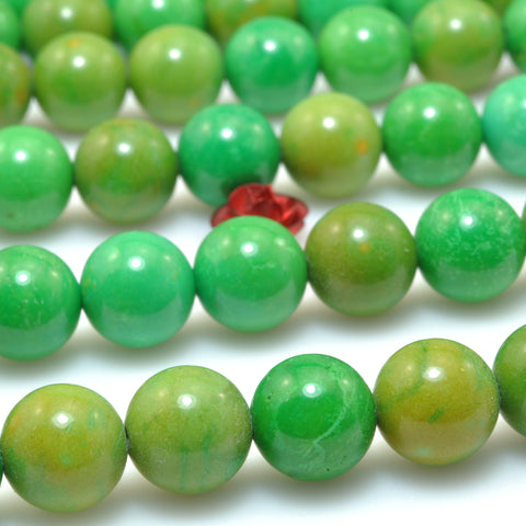 Green Turquoise smooth round beads wholesale loose gemstone for jewelry making diy bracelet necklace