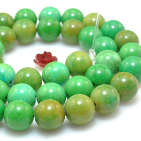 Green Turquoise smooth round beads wholesale loose gemstone for jewelry making diy bracelet necklace