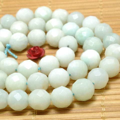 Natural Amazonite Stone faceted round beads loose gemstone wholesale for jewelry making diy bracelet necklace 8mm