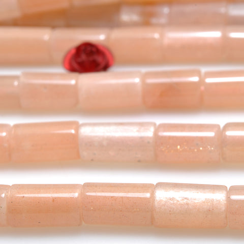 Natural Sunstone smooth tube beads whoelsale loose gemstones for jewelry making diy bracelet necklace