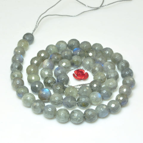 Natural Labradorite faceted round beads wholesale loose gemstone for jewelry making bracelet necklace DIY