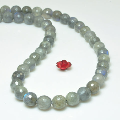 Natural Labradorite faceted round beads wholesale loose gemstone for jewelry making bracelet necklace DIY