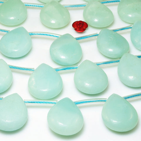 YesBeads natural Amazonite gemstone smooth teardrop beads wholesale 15x20mm