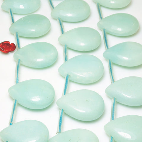 YesBeads natural Amazonite gemstone smooth teardrop beads wholesale 15x20mm