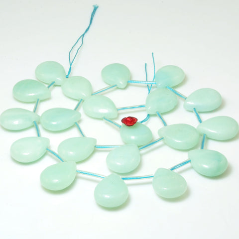 YesBeads natural Amazonite gemstone smooth teardrop beads wholesale 15x20mm