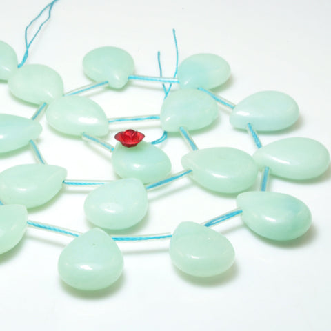 YesBeads natural Amazonite gemstone smooth teardrop beads wholesale 15x20mm
