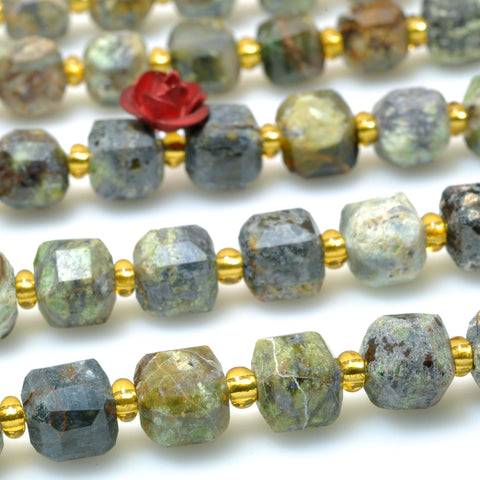 Natural Brazilian Opal faceted cube beads green brown opal stone wholesale gemstone for jewelry making diy bracelet necklace
