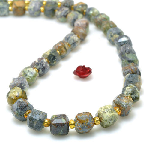 Natural Brazilian Opal faceted cube beads green brown opal stone wholesale gemstone for jewelry making diy bracelet necklace