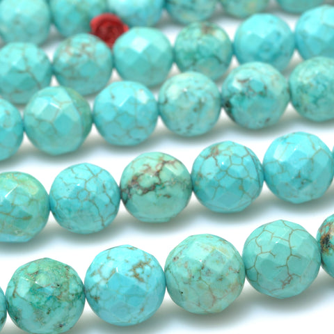 Green Turquoise faceted round beads wholesale loose gemstones semie precious stone for jewelry making diy bracelet necklace
