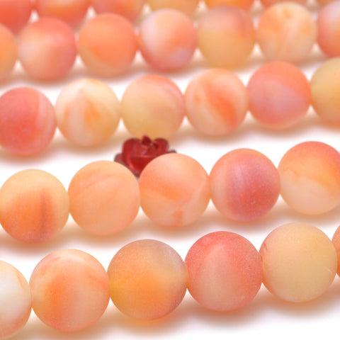 Orange Red Agate matte round beads synthetic stone wholesale loose gemstone for jewelry making diy bracelet necklace
